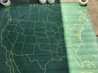 Hubbard Chalk Map School McNally Vtg Classroom USA Wall America 1962 Weather 4