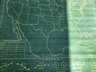Hubbard Chalk Map School McNally Vtg Classroom USA Wall America 1962 Weather 5