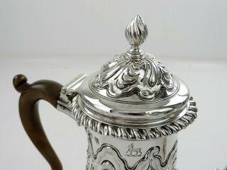 Rococo GEORGIAN SILVER COFFEE POT,  London 1765 Francis Crump 5