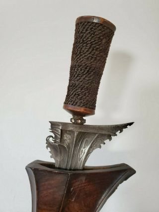 Antique 19th Century Damascus Blade Indonesian Kris Keris Sword