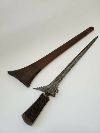 Antique 19th century Damascus blade Indonesian kris keris sword 2