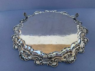 MARKED SPANISH STERLING SILVER 925 ROUND TRAY 548 GR 4