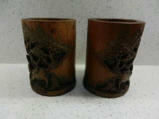 19c chinese carved bamboo brush pots 4