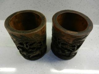 19c chinese carved bamboo brush pots 6