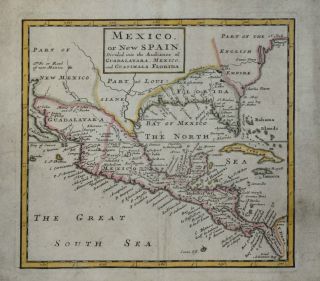 Mexico Or Spain.  By Herman Moll Circa 1702.