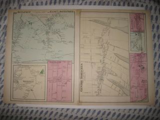 ANTIQUE 1873 BROOKHAVEN FIRE ISLAND PATCHOGUE MORICHES BELLPORT YORK MAP NR 2