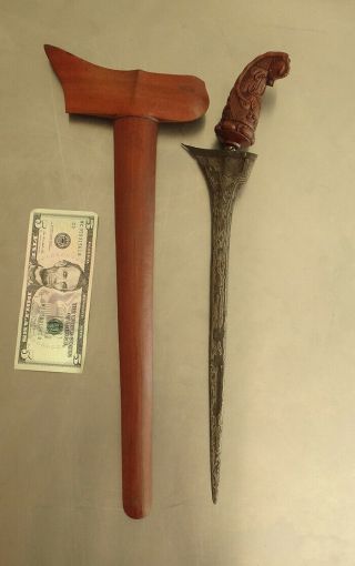 KERIS/KRIS Dagger - Carved Scabbard - Indonesia/Bali/Java/Philippines - Knife Sword 11