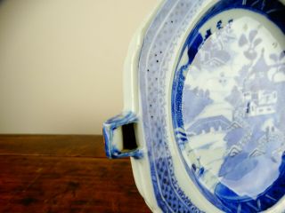 Antique Chinese Porcelain Warming Plate Dish Blue and White 18th Century Export 10