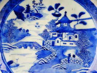 Antique Chinese Porcelain Warming Plate Dish Blue and White 18th Century Export 4