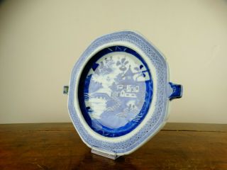 Antique Chinese Porcelain Warming Plate Dish Blue and White 18th Century Export 6