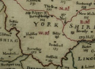 STUNNING EARLY FINELY EMBROIDERED MAP OF ENGLAND & WALES 1795 EXTREMELY RARE 10