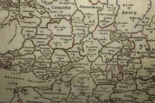 STUNNING EARLY FINELY EMBROIDERED MAP OF ENGLAND & WALES 1795 EXTREMELY RARE 6