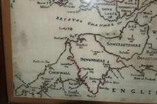 STUNNING EARLY FINELY EMBROIDERED MAP OF ENGLAND & WALES 1795 EXTREMELY RARE 7