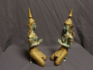 Antique Bronze Buddhist Thai Angels 