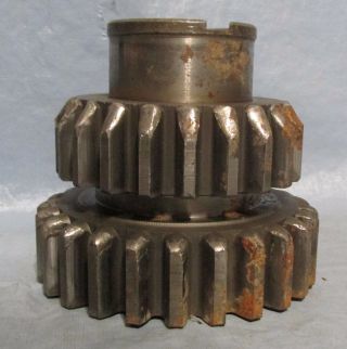 Vintage Industrial Machine Age Dbl Steel/cast Gear/cog Steampunk Art Lamp Part