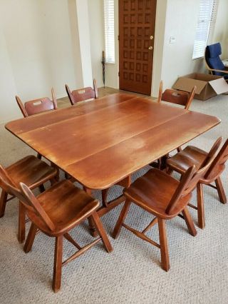 Cushman Colonial Butterfly Drop Leaf Solid Maple Table & Chairs