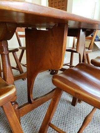 CUSHMAN COLONIAL Butterfly Drop Leaf Solid Maple Table & Chairs 3