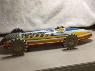 Vintage Marx Tin Lithograph Wind Up Indy Race Car Great Near Cond. 3