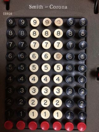 LC SMITH & CORONA ADDING MACHINE Vintage Antique Calculator with Cover 3