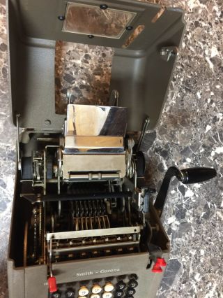 LC SMITH & CORONA ADDING MACHINE Vintage Antique Calculator with Cover 8