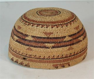 1890s Native American Yurok Karok Indian Basketry Hat / Headdress Hupa Hoopa 1
