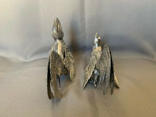 REALISTIC PAIR SPANISH STERLING SILVER 925 FIGHTING COCKS/ ROOSTERS 5