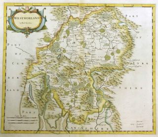 1695 Antique Map Westmorland By Robert Morden Rare 1st Issue Colour