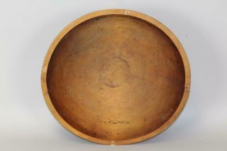 EARLY 19TH C TURNED WOODEN BOWL IN MAPLE IN GREAT MUSTARD YELLOW PAINT 11