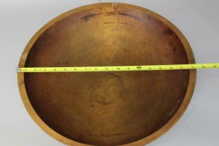 EARLY 19TH C TURNED WOODEN BOWL IN MAPLE IN GREAT MUSTARD YELLOW PAINT 9
