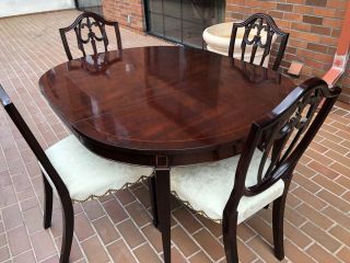 KINDEL Federal Inlaid Mahogany Dining Room Table - IT IS A STEAL 3