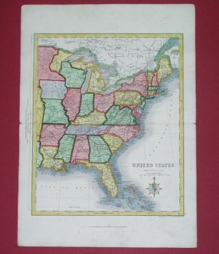 1855 Map United States Texas York Georgia Virginia Florida Railways
