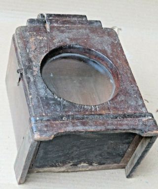 ANTIQUE WOOD CABINET GLASS DOOR MINI DISPLAY SHOWCASE 1900 ' s TABLE WATCH BOX 5