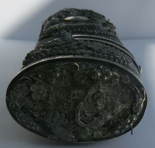 ANTIQUE CHINESE SILVER FILIGREE DRAGON CASE from SHANGHAI POLICE 1864 5