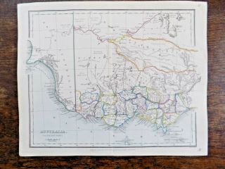 1845 Se Australia Victoria South Melbourne Tegg Findlay Old Antique Map Adelaide