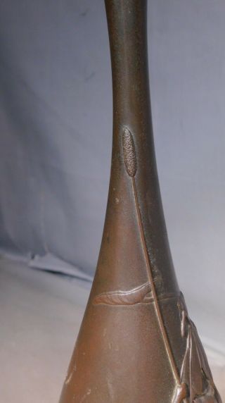 Antique SIGNED JOUN Meiji Bronze Sculpture Vase Anthropomorphic FROG PARADE 5