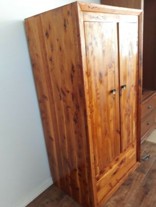 Antique All Wood Cedar Closet Armoire Wardrobe from 1950 3
