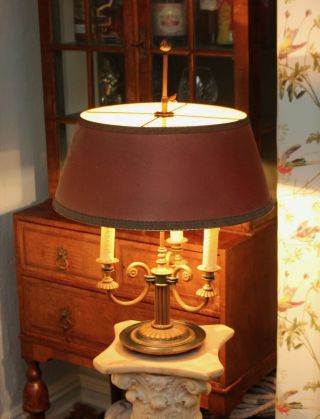 A Large Classical / Empire Manner Country House Bouillotte Lamp