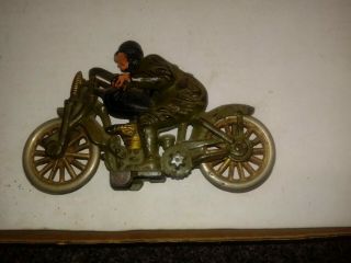 OLIVE RARE VINTAGE HUBLEY CAST IRON HILL CLIMBER MOTORCYCLE HARLEY DAVIDSON 1930 6