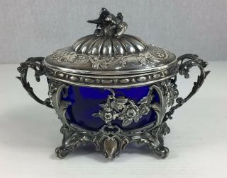 Paillard Freres Type Solid Silver French Ornate Centre Piece Tureen A/f 14.  5cm
