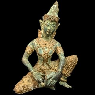 Very Rare Gandhara Ancient Bronze & Gold Gilt Statue 200 - 400 Ad (large Size) (3)