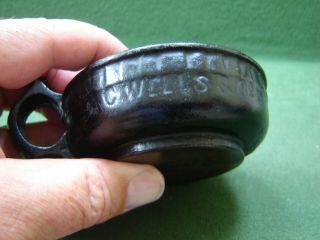 Vintage c1900 A C Wells & Co Unbreakable Cast Iron Wick Lamp Light 8