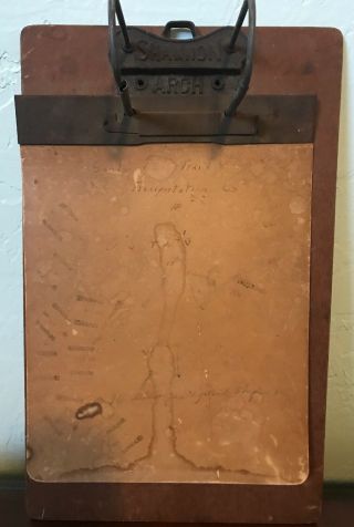 Vintage Shannon Arch Stacking Receipt Clipboard Wall Mount Industrial 1920s