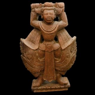 Very Rare Gandhara Ancient Wooden Statue On Stand 200 - 400 Ad (large Size) (1)