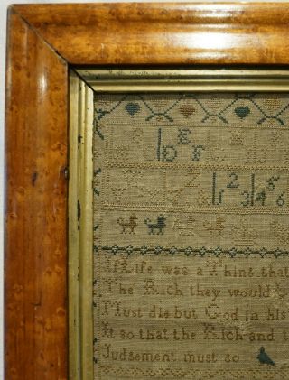 EARLY 19TH CENTURY MOTIF & VERSE SAMPLER BY ANN SAY AGED 10 - March 17th 1831 4