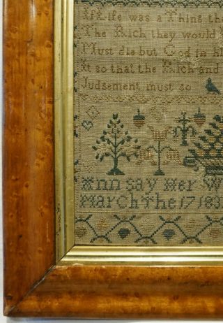 EARLY 19TH CENTURY MOTIF & VERSE SAMPLER BY ANN SAY AGED 10 - March 17th 1831 6
