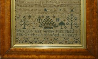 EARLY 19TH CENTURY MOTIF & VERSE SAMPLER BY ANN SAY AGED 10 - March 17th 1831 8