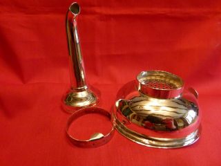 LONDON 1771,  JOHN COX OR LAMB SOLID SILVER LIGHTLY PLANNISHED 3 PCE WINE FUNNEL 2