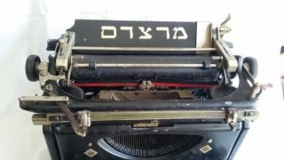 Vintage Hebrew Mercedes Typewriter 1930 British Mandate Palestine Israel WORK 6