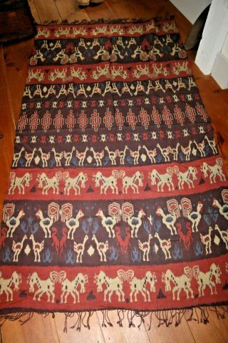 Indonesian Ikat TEXTILE Blanket Throw weaving Southeast Asia Sumba Shawl Batik 7