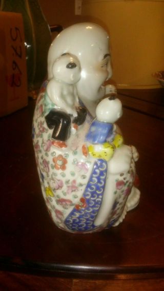 Antique Vintage Chinese Famille Rose Porcelain Buddha with Children 3